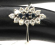 Bague marquise en or gris 18 cts, poinço