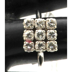 Bague ancienne en or gris 18 cts sertie 