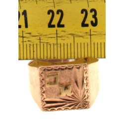 Chevalière en or 9 cts, poids 6,10 grs