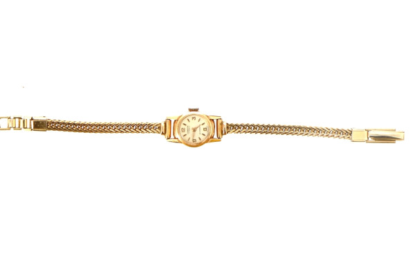 Montre de dame, boîtier or jaune 18 cts 