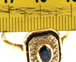 Bague à pans coupés en or jaune 18 cts s