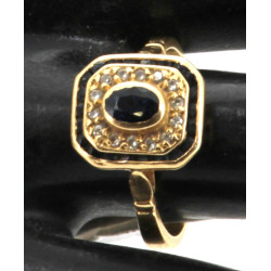 Bague à pans coupés en or jaune 18 cts s