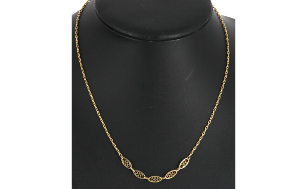 Collier en or jaune 18 cts (750ème), poi