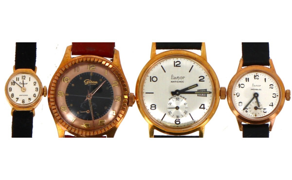 FLAMOR et GISCA - Lot de 4 montres brace