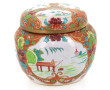 Petit pot couvert en céramique polychrom