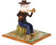 SONNEUR breton en faïence polychrome, H 