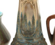 Trois vases en grès dans les tons vert e