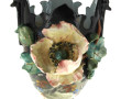 Vase fin XIXème en barbotine à décor flo