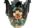 Vase fin XIXème en barbotine à décor flo