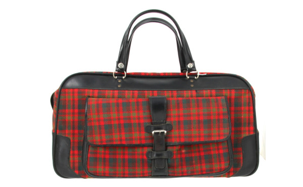 Sac de voyage vintage en skaï noir et ti