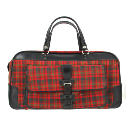 Sac de voyage vintage en skaï noir et ti