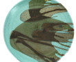 Plat rond en grès à décor abstrait, diam