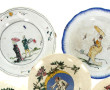 Lot de 7 assiettes en faïence fine XIXèm