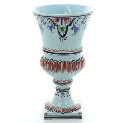 Vase forme Médicis en faïence décor roue