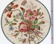 Plat rond ancien en faïence finé à décor