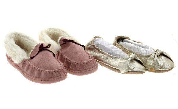 Lot de 2 paires de chaussons d'intérieur