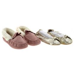 Lot de 2 paires de chaussons d'intérieur