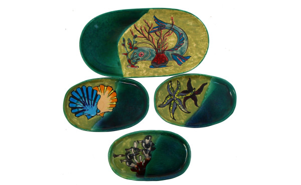 L.GARNIER - Plat ovale et 3 petits plats