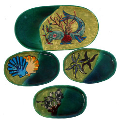 L.GARNIER - Plat ovale et 3 petits plats
