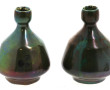 Paire de petits vases en céramique décor