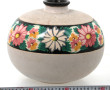 Grand vase boule aplatie en céramique bl
