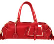 LANCEL - Sac à deux anses en cuir rouge,