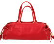 LANCEL - Sac à deux anses en cuir rouge,