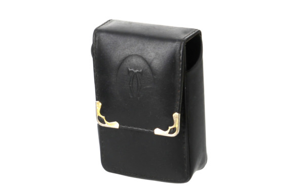 CARTIER - Etui à cigarettes en cuir noir