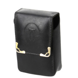 CARTIER - Etui à cigarettes en cuir noir