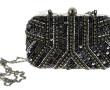 MOA - Sac de soirée en métal, satin noir