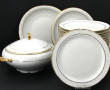 Service de table en porcelaine blanche e