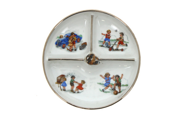 Assiette à bouillie compartimentée ancie
