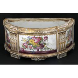 JARDINIÈRE de forme demi-lune en porcela