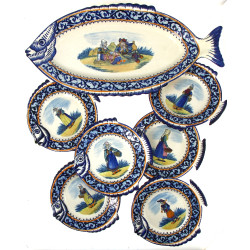 HENRIOT Quimper - Service à poisson en f
