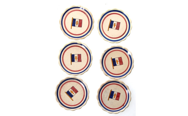 HENRIOT QUIMPER - Suite de 6 coupelles r