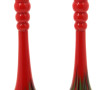 Paire de vases soliflores en verre rouge