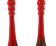 Paire de vases soliflores en verre rouge
