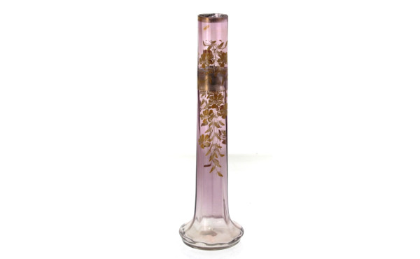 Vase soliflore en verre émaillé à décor 
