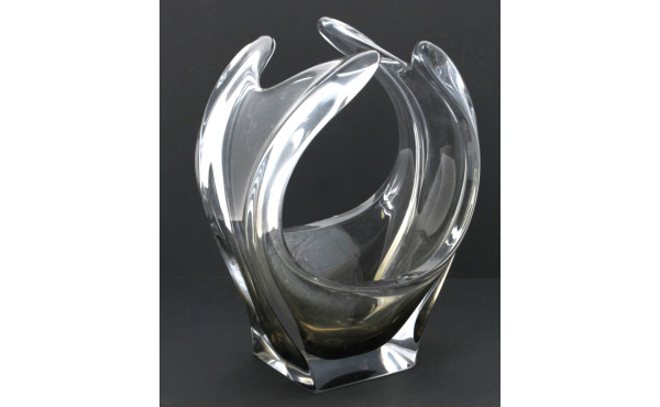 Coupe Murano en verre transparent et fum