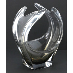 Coupe Murano en verre transparent et fum