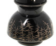 Vase en verre noir à décor d'un perroque