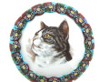Presse-papier à décor d'une tête de chat