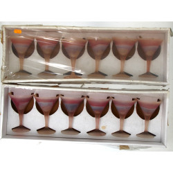 12 verres à cocktail, verrerie d'Hébron,