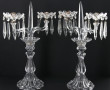 Paire de candélabre en verre moulé, bobè
