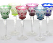 6 verres à pied en cristal taillé de cou