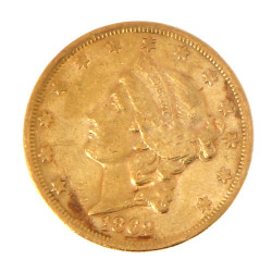 Pièce de 20 dollars or "1862", poids 33,