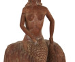 SIRENE - Sujet en bois sculpté, H 33 cm