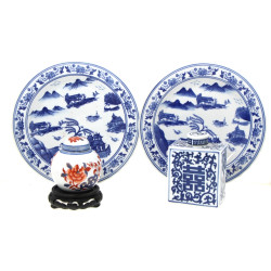 CHINE fin Xxe deb XXIe - 2 plats ronds b