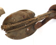 Grosse poulie en bois, paire de sabots d