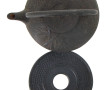 Théière en fonte décor bambou sur suppor